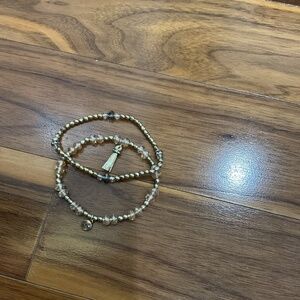 Chloe + Isabel gold tone beaded bracelet 2 together but can wear separate